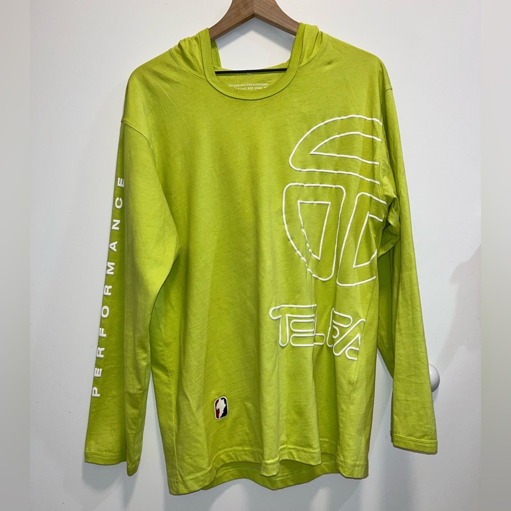 Telfar Lime Green Performance Hooded Long Sleeve Shirt
